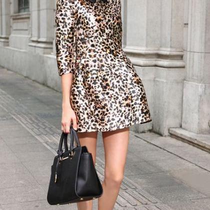 Stylish Leopard Print Dress