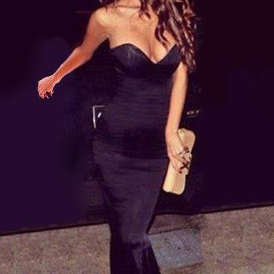 Sexy Off The Shoulder Sleeveless Backless Black..