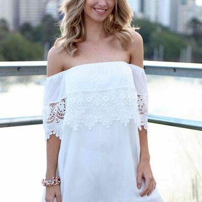 White A Line Mini Dress