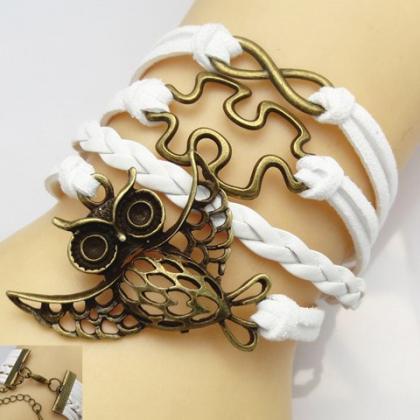 Cute Owl Charmed Bracelet