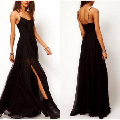 dress slit spaghetti strap side maxi luulla shoulder gorgeous lace