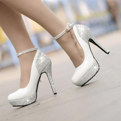 Gorgeous Ankle Strap Design Charmed Sparkly High..