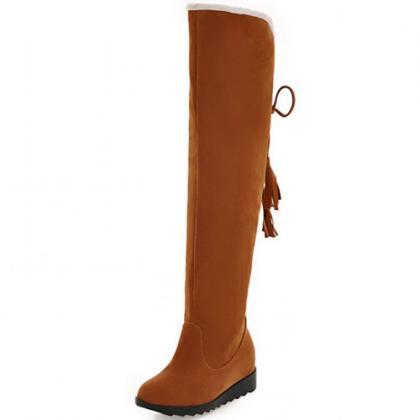 Beautiful Brown Lace up Back Knee H..