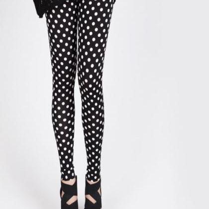Cute Black Polka dots Leggings