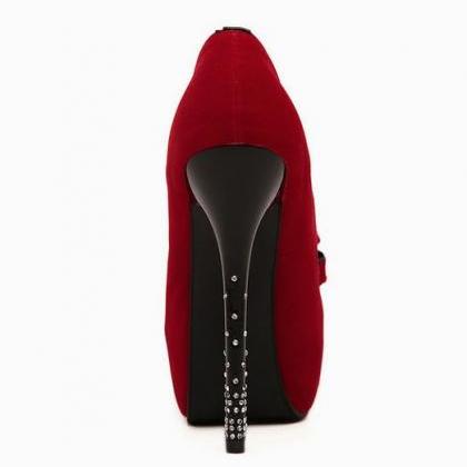 Sexy Bowknot Rhinestone Nightclub High-heeled Shoe