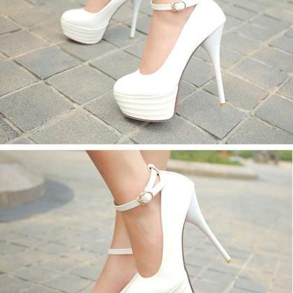 White Crystal Embellished Ankle Str..