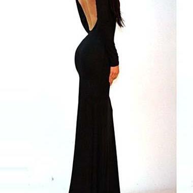 black low back gown