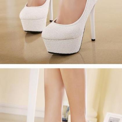 Chic White High Heels Fashion Shoes