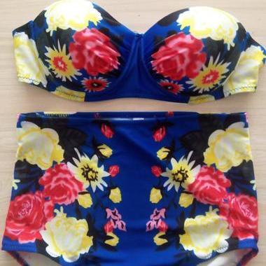 Floral Print High Waist Swimsuit