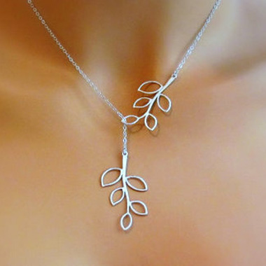Silver Leaf Charmed Necklace