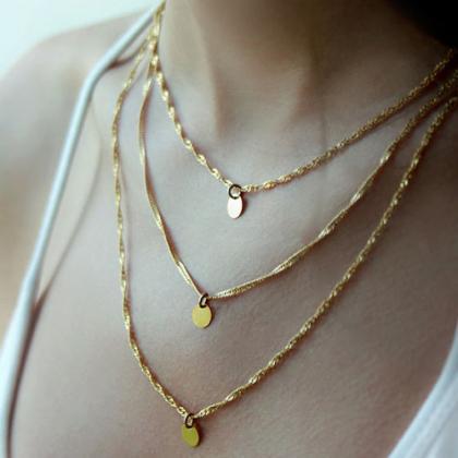 Beautiful Multi Layered Gold Necklace
