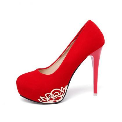 Red High Heels Fashion Shoes