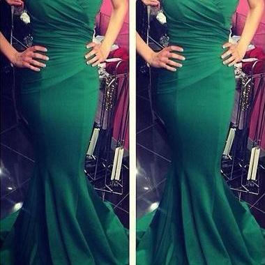 Off Shoulder Green Mermaid Dress