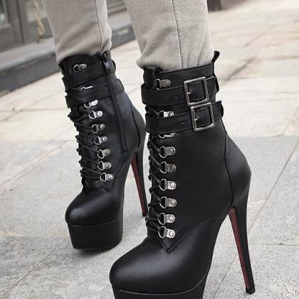 Sexy Black High Heels Fashion Boots on Luulla