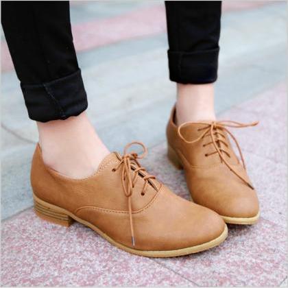 Chic Lace up Oxford Shoes