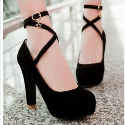 Sexy Cross Strap High Heels Shoes