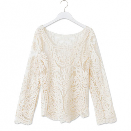 Long Sleeve Lace Top on Luulla