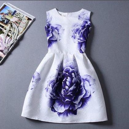 Floral Sleeveless Printed Dresses