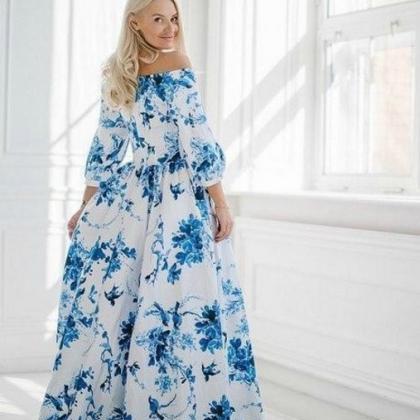 maxi shoulder dress