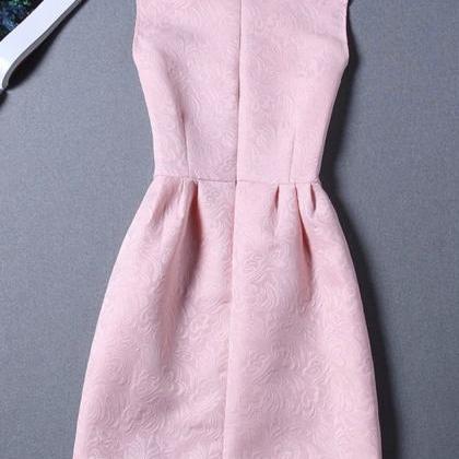 Sleeveless Pink A Line Fashion Dress