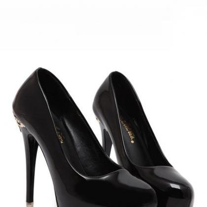 Classy Patent Leather High Heels Shoes
