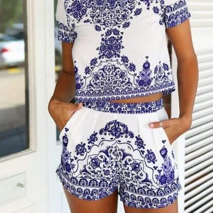 Top And Shorts Two Piece Set