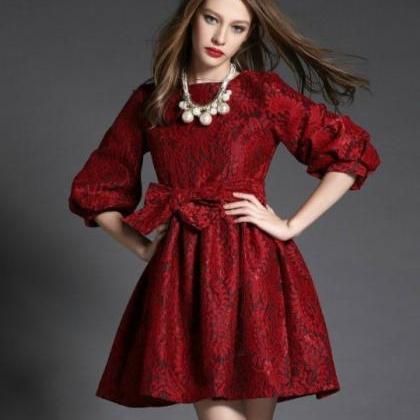 Long Sleeve Vintage Style Lace Dress