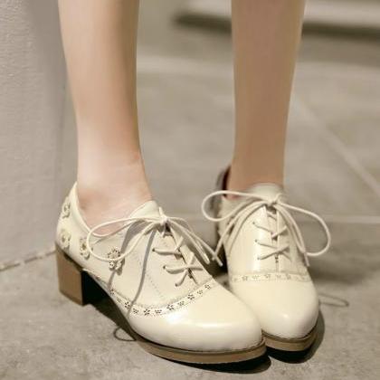 Pointed Toe Lace up Oxford Shoes