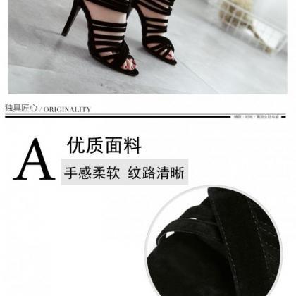 Sexy Peep Toe Black Summer Fashion Women Sandals