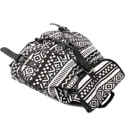 Black Aztec Design Women's Backpack..