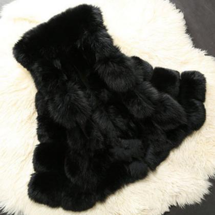 High Quality Faux Fur Luxury Vest Coat