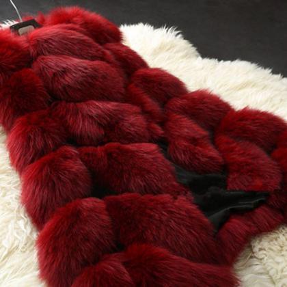 High Quality Faux Fur Luxury Vest Coat