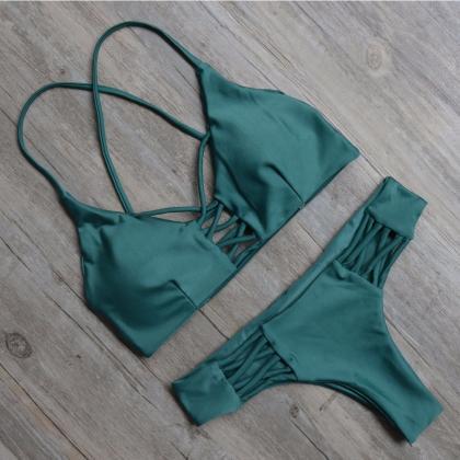 Sexy Green Two Piece Swimsuit