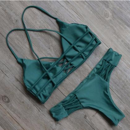 Sexy Green Two Piece Swimsuit