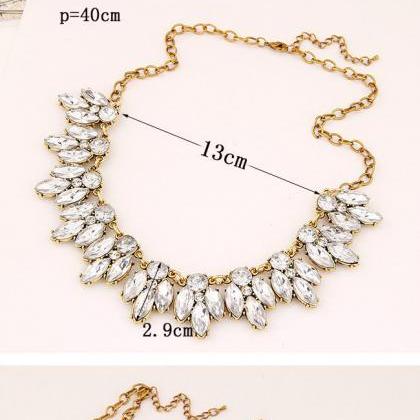 Crystal Beaded Statement Necklace i..