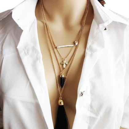 Tassel Gold Layered Necklace