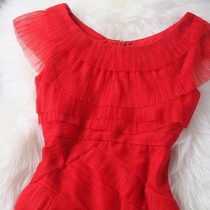 Red Sleeveless Body Con Party Dress