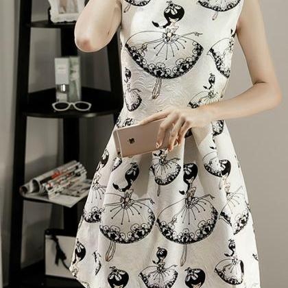 Cute Sleeveless Printed Summer Dresses