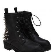 Rivets Punk Rock Style Black Boots