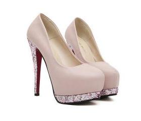 pink metallic pumps