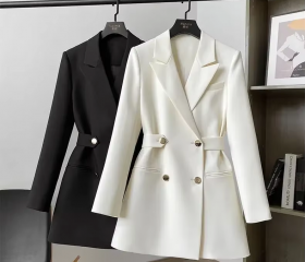 Tea Khaki Slim Fit Double Pocket Buttoned Coat