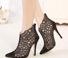 pointed embellished heels