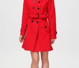 Red Winter Coat With Belt on Luulla