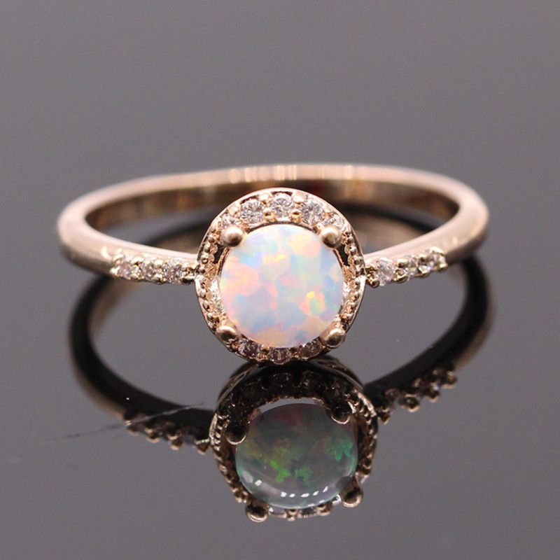 Beautiful Opal Zircon Golden Ring For Women