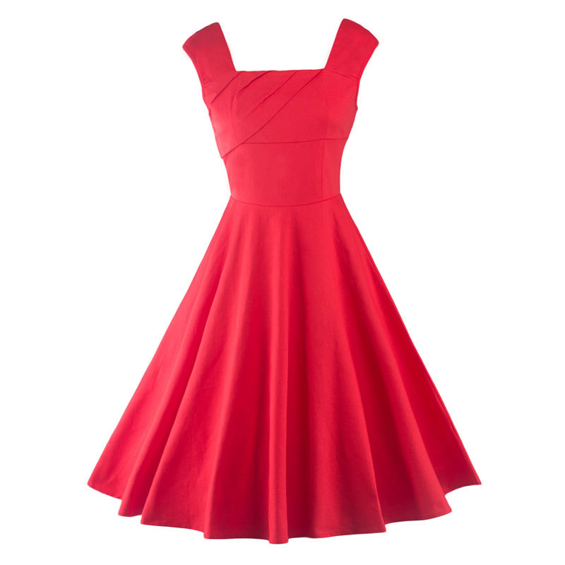 Summer Retro Vintage Red Party Dress