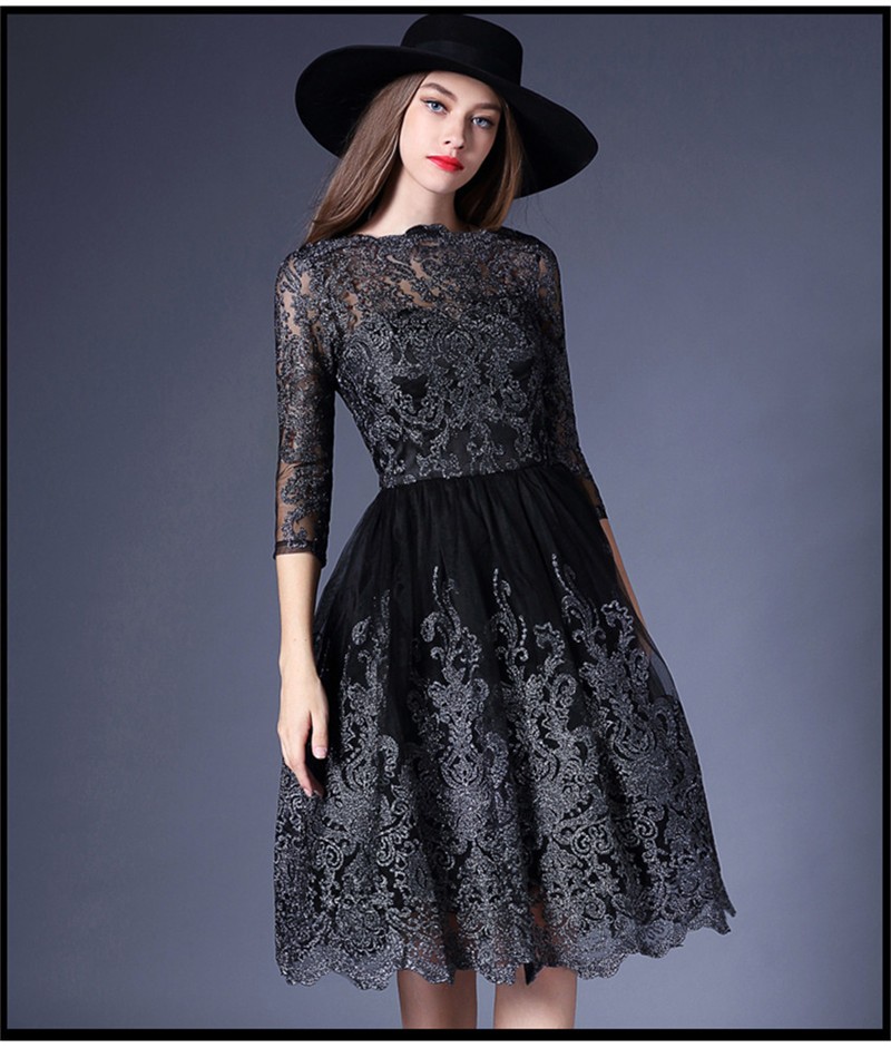 Luxury Black Lace Party Dress on Luulla