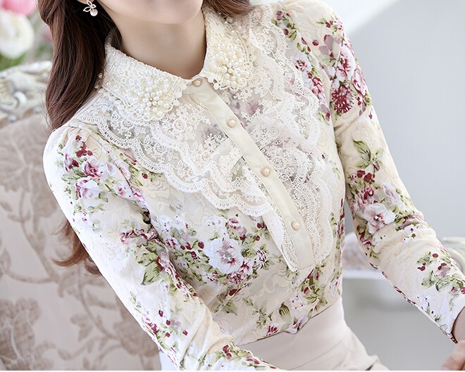 Beautiful Doll Collar Vintage Style Long Sleeve Blouse