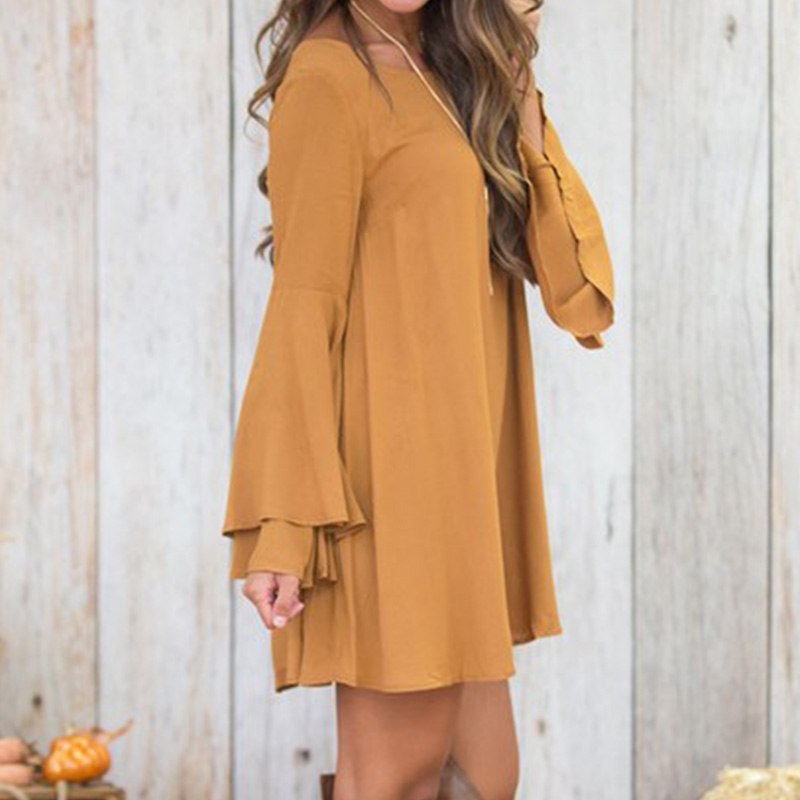 short gown with flare down