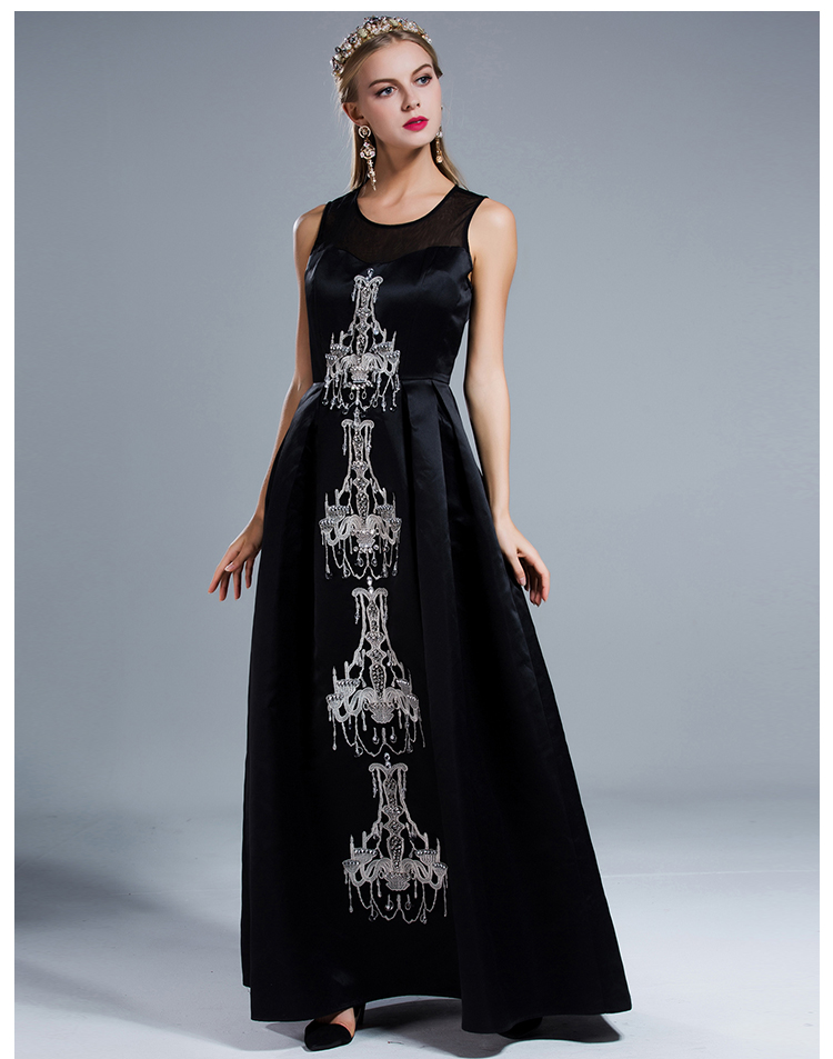 black beaded ball gown