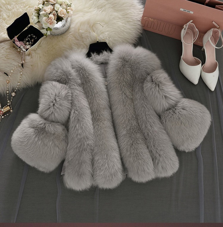 Classy Faux Fur Coats in Grey and Pink